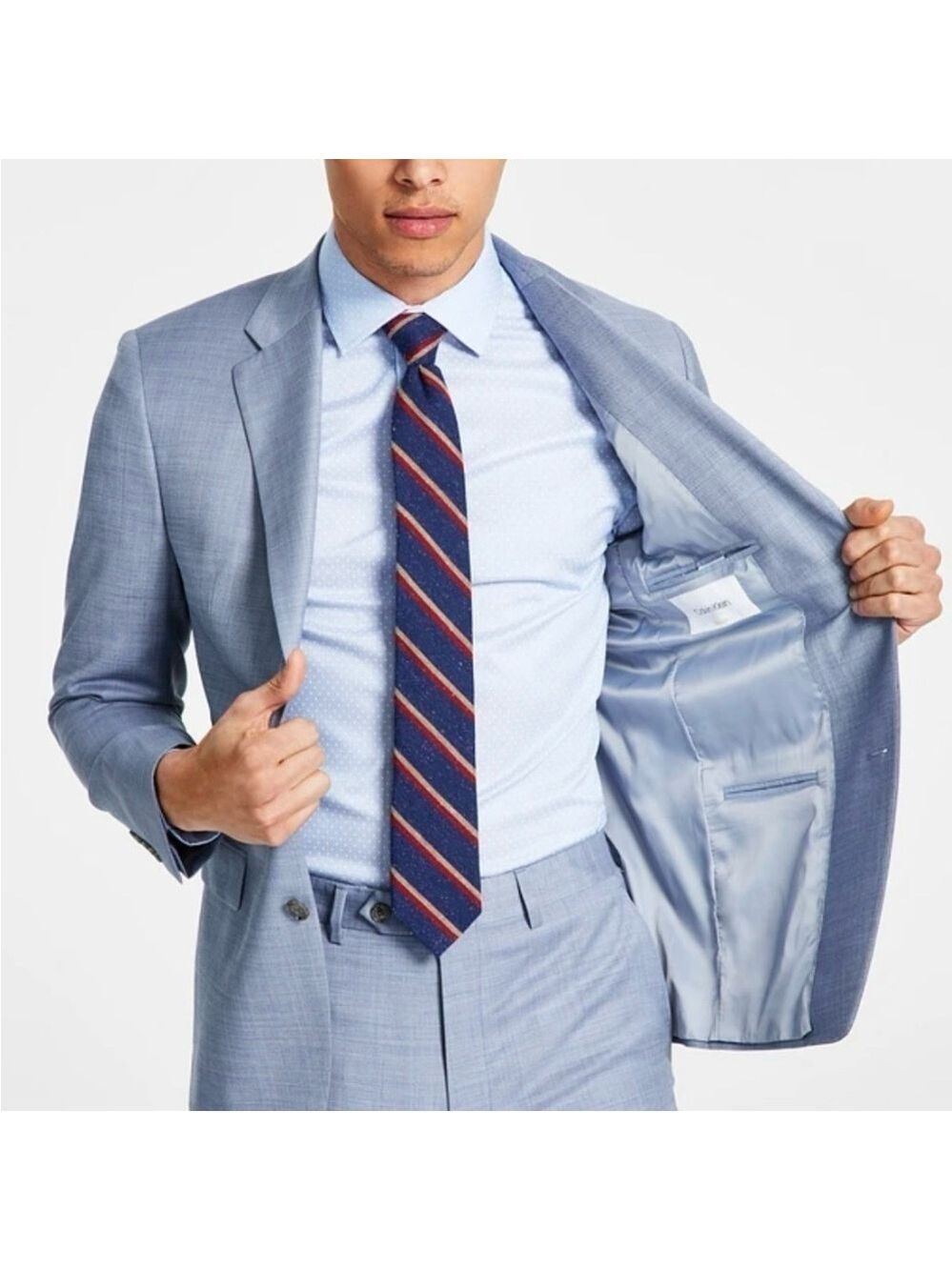 Calvin Klein Malvin Slim Fit Wool Suit Jacket Blazer Sport Coat Light Blue 36 S